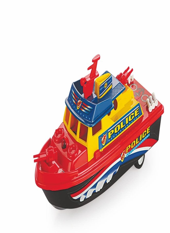 Shinsei Patrol Boat Maintenance Free Pullback Spring Action Race Toy Gift for Boys 3+ Years. Strong ABS Plastic, NO Sharp Edges, BIS Certified. Pack of 1, Color Red - Image 1